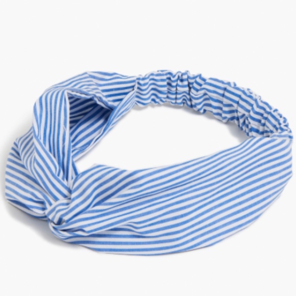 JCrew Hair Band Accessory Blue White Stripe - Picture 2 of 5
